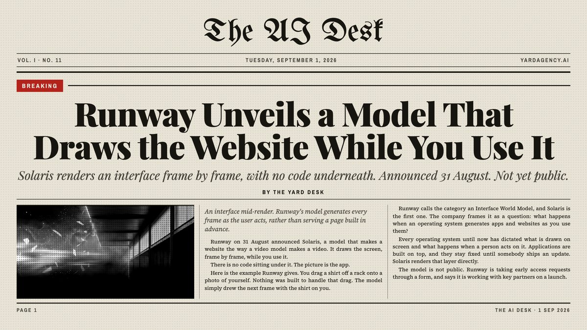 Runway Solaris: The Website That Draws Itself as You Use It